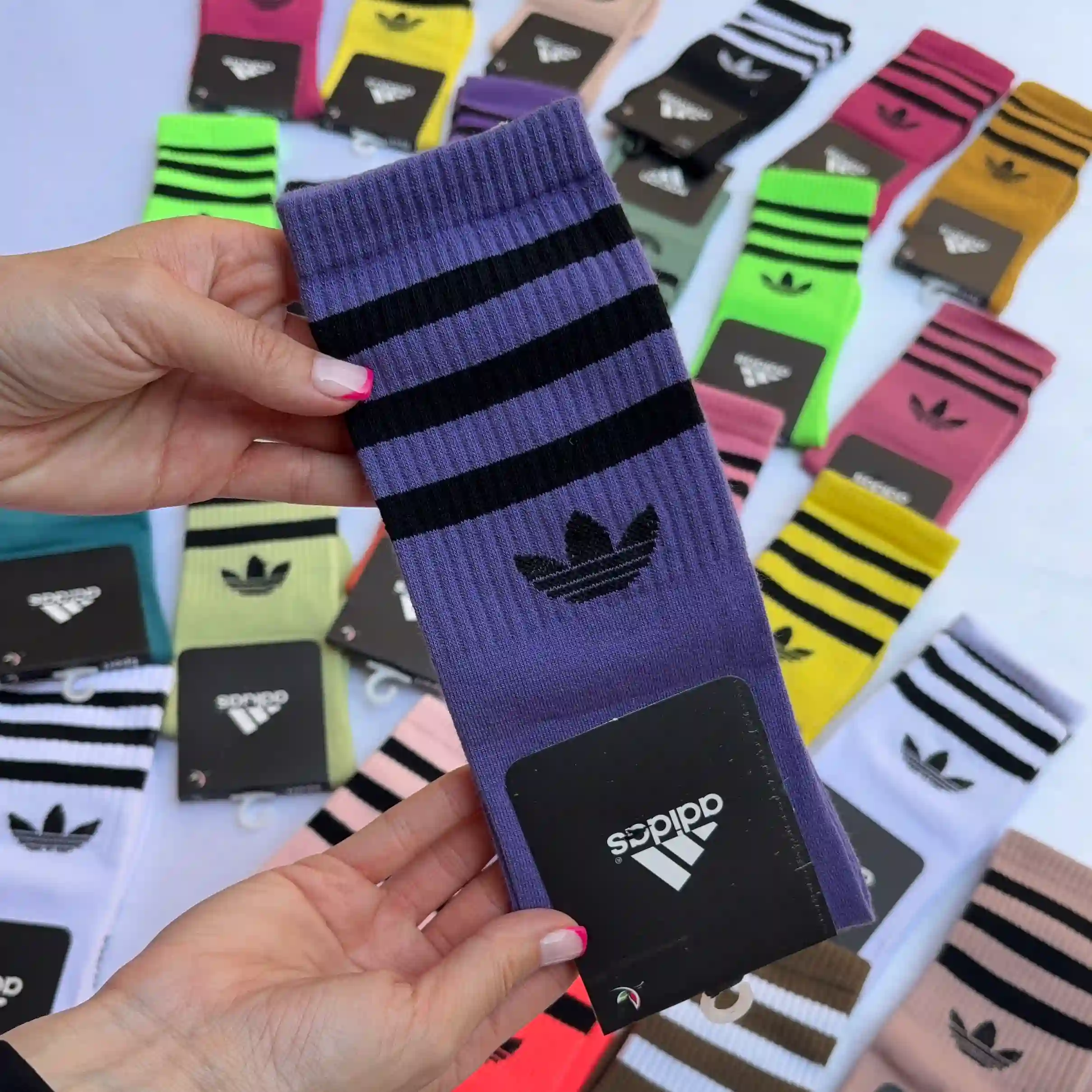 جوراب ساق بلند آدیداس رنگ بنفش