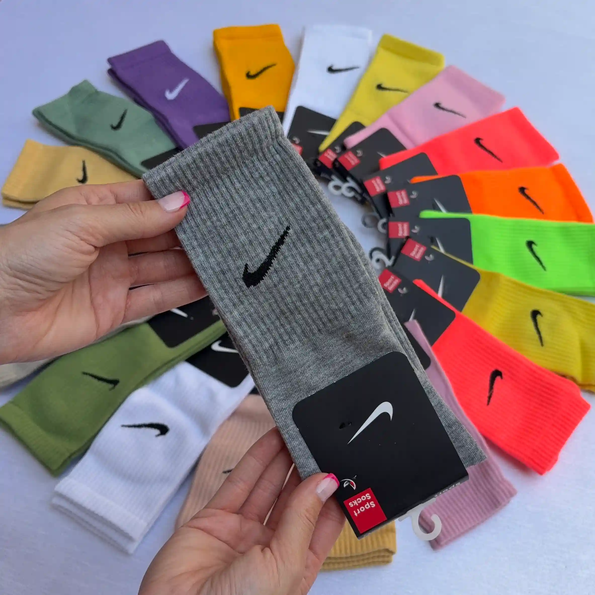 جوراب ساق بلند نایک رنگ طوسی