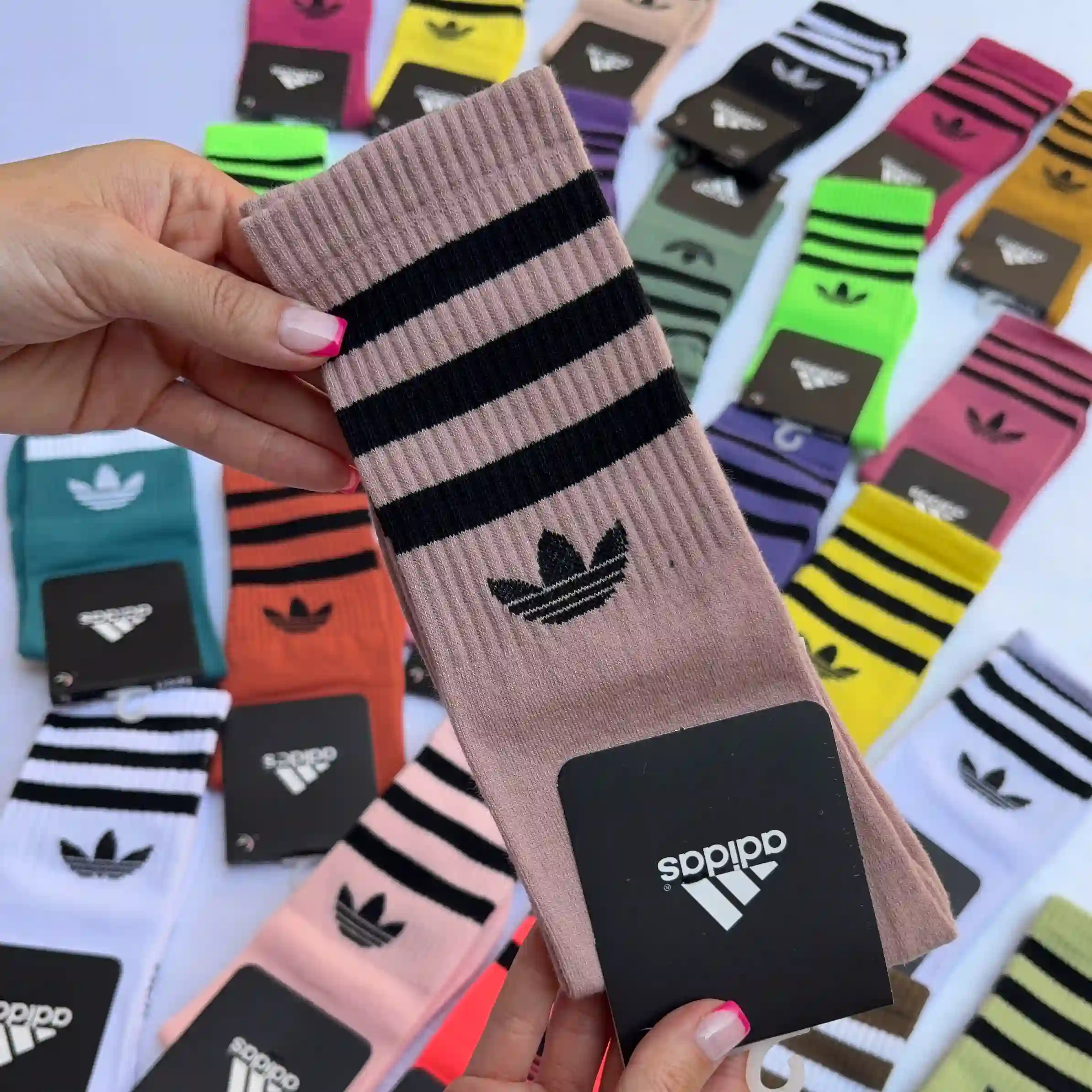 جوراب ساق بلند آدیداس رنگ موکا